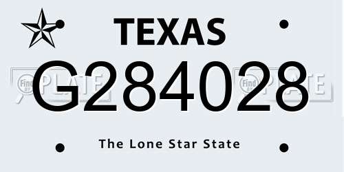 G284028 Texas License Plate