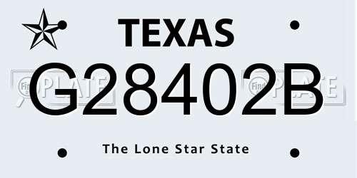 G28402B Texas License Plate