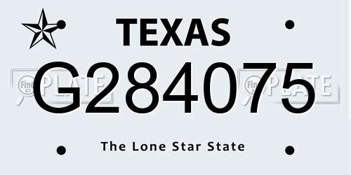 G284075 Texas License Plate