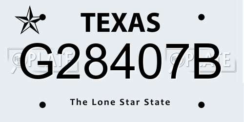 G28407B Texas License Plate