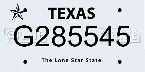 G285545 Texas License Plate
