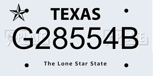 G28554B Texas License Plate