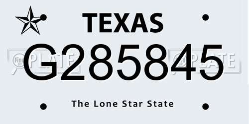 G285845 Texas License Plate