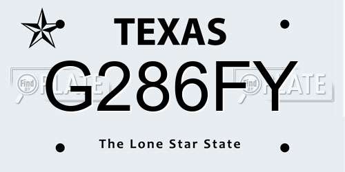 G286FY Texas License Plate