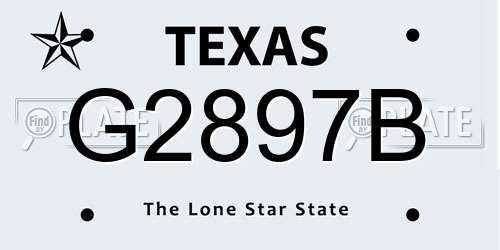 G2897B Texas License Plate