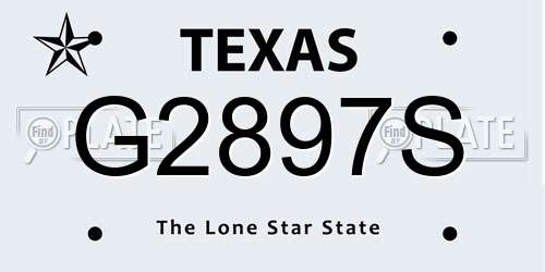 G2897S Texas License Plate