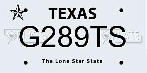 G289TS Texas License Plate