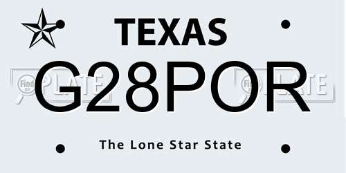 G28POR Texas License Plate