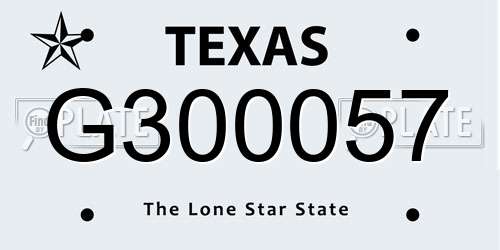 G300057 Texas License Plate