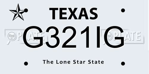 G321IG Texas License Plate