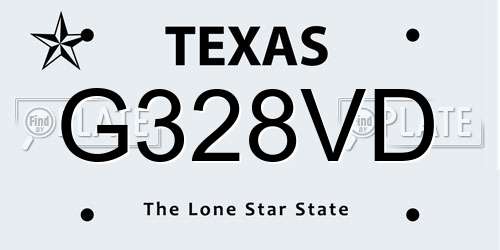 G328VD Texas License Plate