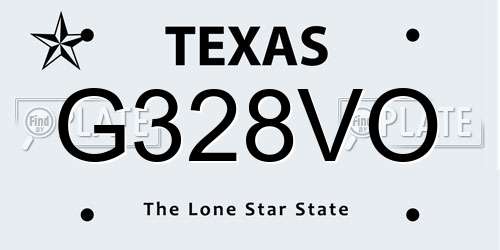 G328VO Texas License Plate