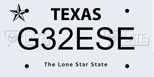 G32ESE Texas License Plate