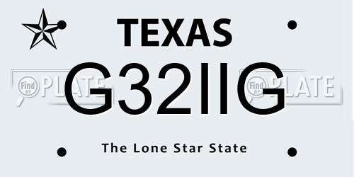 G32IIG Texas License Plate