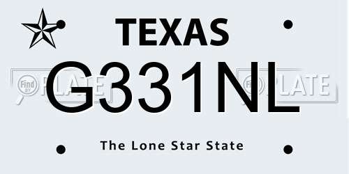 G331NL Texas License Plate