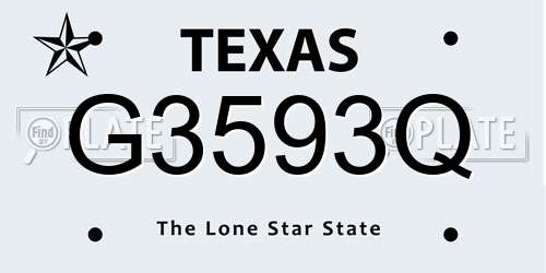 G3593Q Texas License Plate