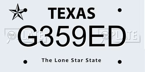 G359ED Texas License Plate