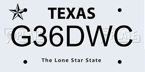 G36DWC Texas License Plate