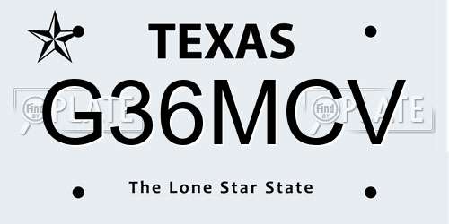 G36MCV Texas License Plate