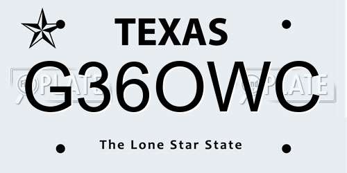 G36OWC Texas License Plate