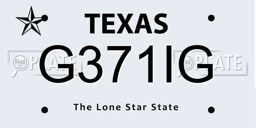 G371IG Texas License Plate
