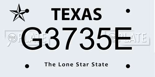 G3735E Texas License Plate