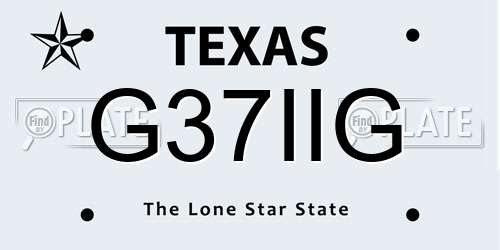 G37IIG Texas License Plate