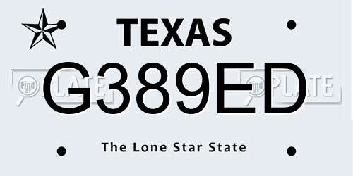 G389ED Texas License Plate