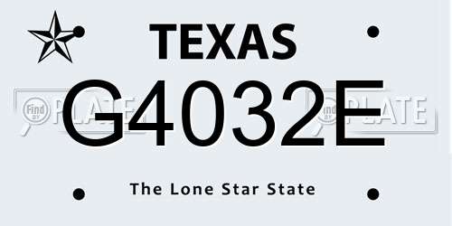 G4032E Texas License Plate