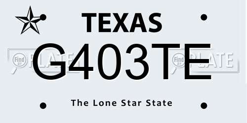 G403TE Texas License Plate