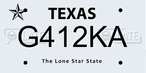 G412KA Texas License Plate