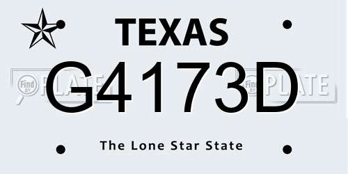 G4173D Texas License Plate