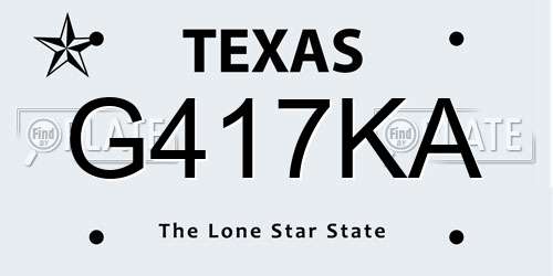 G417KA Texas License Plate