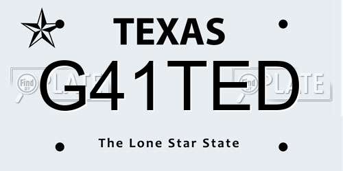 G41TED Texas License Plate