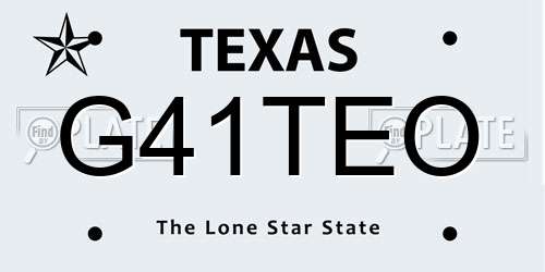 G41TEO Texas License Plate