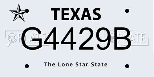G4429B Texas License Plate