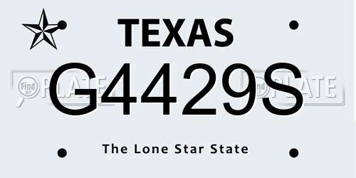 G4429S Texas License Plate