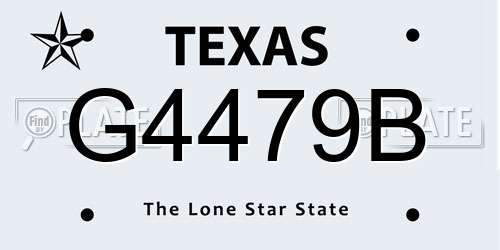 G4479B Texas License Plate