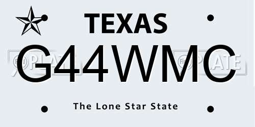 G44WMC Texas License Plate