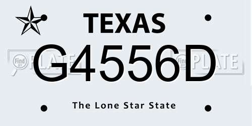 G4556D Texas License Plate