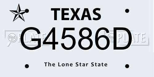 G4586D Texas License Plate