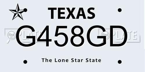 G458GD Texas License Plate