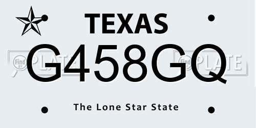G458GQ Texas License Plate