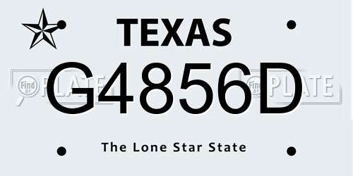 G4856D Texas License Plate