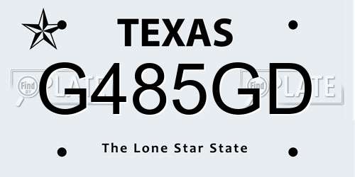 G485GD Texas License Plate