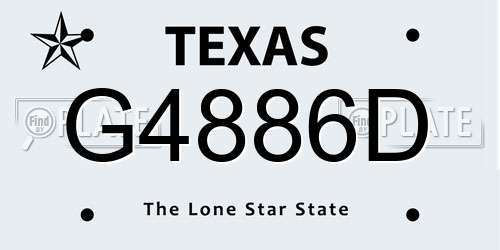 G4886D Texas License Plate