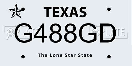 G488GD Texas License Plate