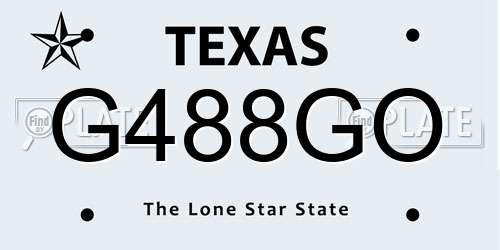 G488GO Texas License Plate