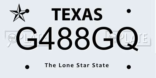 G488GQ Texas License Plate