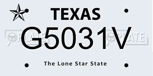 G5031V Texas License Plate